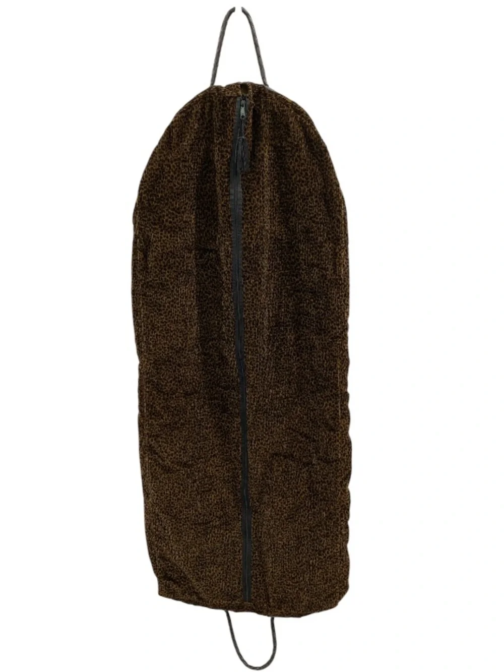 Vintage Nordic House Design Leopard Print Travel Garment Bag in Dark Brown